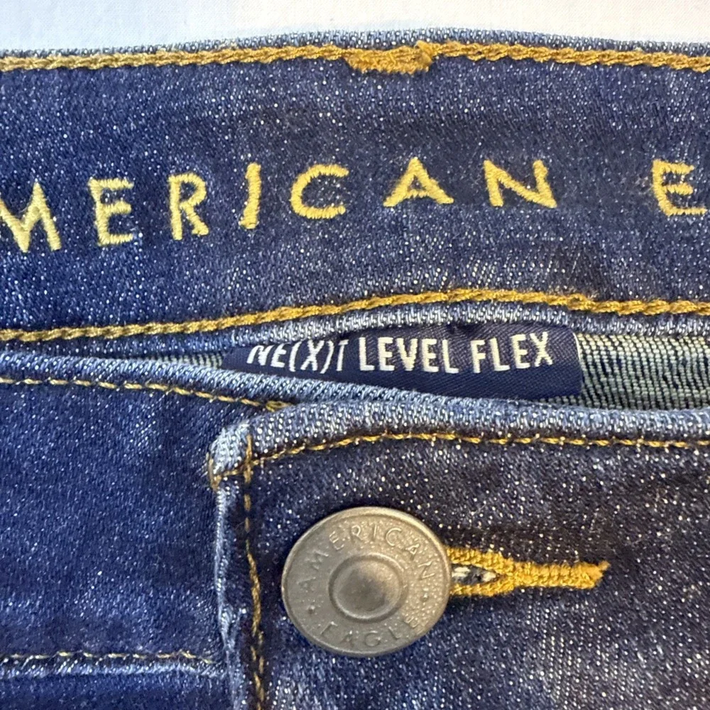American Eagle Men's Next Level Flex Slim Straight Denim Blue Jeans Size: 38/32